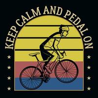 Bicycle riding vintages tshirt design vector