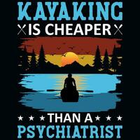 Kayaking typography graphics tshirt design vector