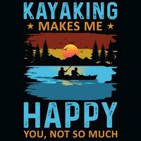 Kayaking typography graphics tshirt design vector