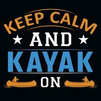 Kayaking typography graphics tshirt design vector