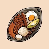 Bandeja paisa food vector