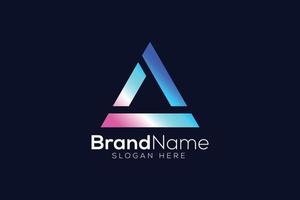 Colorful abstract triangle logo design template vector