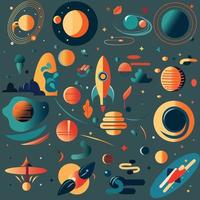 Science space pattern design vector