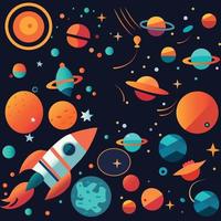 Science space pattern design vector