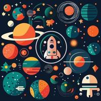 Science space pattern design vector