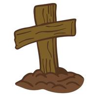 cross and the grave yard vector