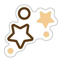 Sticker with stars and circles2. Cartoon vector color illustration.