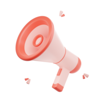 3D render Megaphone speaker or loudspeaker notification. Marketing time concept. png