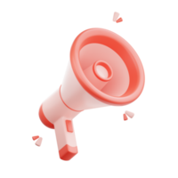 3D render Megaphone speaker or loudspeaker notification. Marketing time concept. png