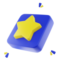 3D render gold star sparkle emoji. star Magic element. png