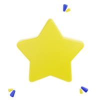 3d render ouro Estrela brilhar emoji. Estrela Magia elemento. png