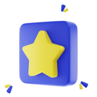 3d framställa guld stjärna gnistra emoji. stjärna magi element. png