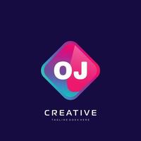 OJ initial logo With Colorful template vector. vector