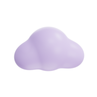 Purper 3d wolken geïsoleerd, tekenfilm pluizig wolken icoon, png