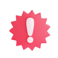 3d exclamation icon sign or attention caution mark. exclamation mark symbol. png