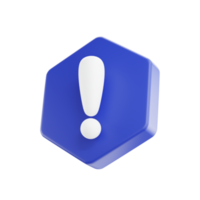 3d exclamation icon sign or attention caution mark. exclamation mark symbol. png