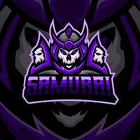 samurai logo mascota ilustración prima vector