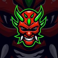 oni masscot logo esport premium vector