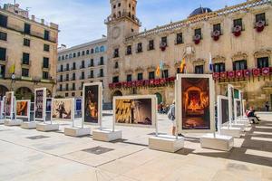 city of alicante spain decorated for easter on a sunny day photo