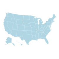 USA Map Mono Color High Detail Separated all states png