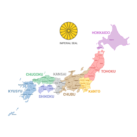 Japón mapa lleno color alto detalle apartado todas ciudad. png