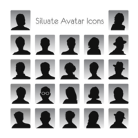 Set of avatar silhouettes png