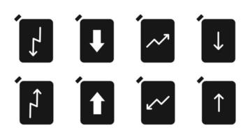 Fuel set icon with arrows up or down. Diesel business concept vector