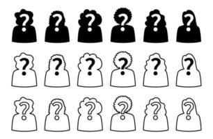 Guess who unknown person silhouette icon vector, anonymous mysterious user profile vector