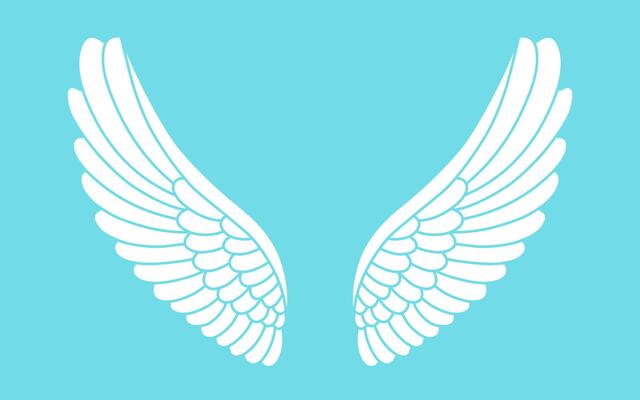 Vector logo icon white angel wings