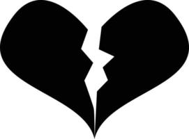 Aheartbreak broken heart or divorce flat vector icon for apps and websites