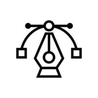 Pen tool cusor icon for graphic designer, logo designer, Curve controller, Path create tool icon in black and white color vector