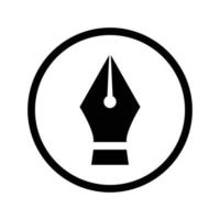Pen tool cusor icon for graphic designer, logo designer, Curve controller, Path create tool icon in black and white color vector