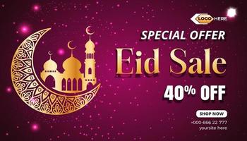 Eid sale banner template design background, Eid sale banner template, Eid sale vector