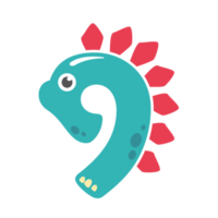 dinosaur number design birthday party for kids png