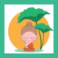 Hand Drawn Buddha Purnima Vector Vesak Day Celebration