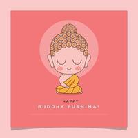 Hand Drawn Buddha Purnima Vector Vesak Day Celebration