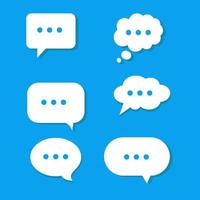 bubble chat icon collection 3d speech isolated on blue background vector