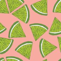 Seamless pattern with lime quarters slice on pink background vector