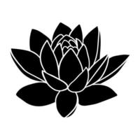 Lotus flower silhouette. Large open lotus bud. For invitations and cards vector