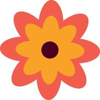 Flower in retro groovy style. Simple vector icon
