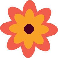 Flower in retro groovy style. Simple vector icon