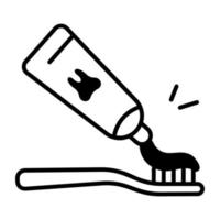 Trendy Toothpaste Brush vector