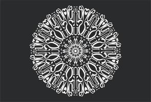 lujo oriental mandala en oscuro antecedentes. vector