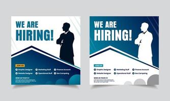 We are hiring design vector for vacant sign Job hiring poster, social media, banner, flyer and Recruitment Poster.