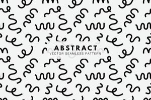 Wiggly lines black shapes abstract seamless repeating pattern vector