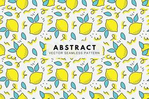 Lemon yellow fruit cute abstract seamless repeating pattern vector