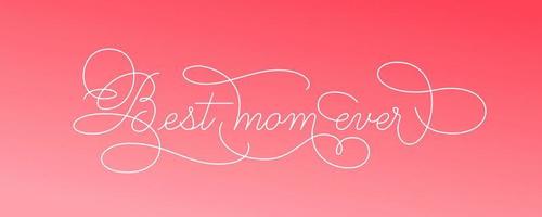 Happy Mothers Day - calligraphic lettering with elegant flourishes. Modern line calligraphy isolated on white background. Vector text in linear style, editable stroke wight.