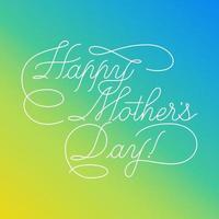 Happy Mothers Day - calligraphic lettering with elegant flourishes. Modern line calligraphy isolated on white background. Vector text in linear style, editable stroke wight.