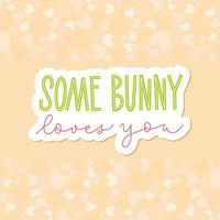 Joyful Happy Easter hand-drawn lettering for greeting cards, social media posts, stickers. Colorful candy pastels spring vector illustration in flat style.