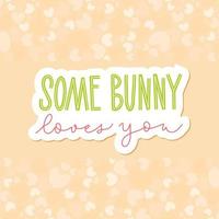 Joyful Happy Easter hand-drawn lettering for greeting cards, social media posts, stickers. Colorful candy pastels spring vector illustration in flat style.